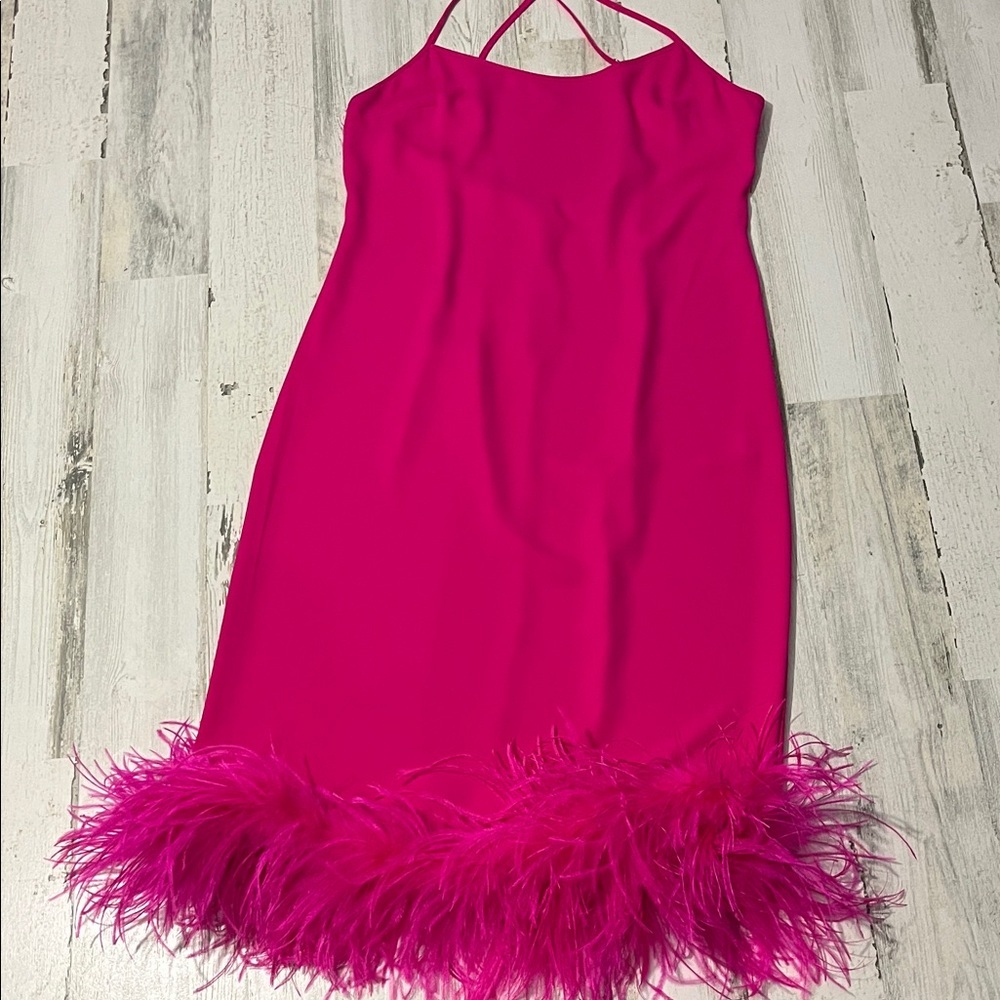 Amanda Uprichard Marianna Midi Dress in Hot Pink Size Small - Picture 5 of 10